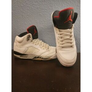 Clean Nike‎ Air Jordan 5 V Retro White Cement 440888-104 Youth Shoes Size 6.5 Y
